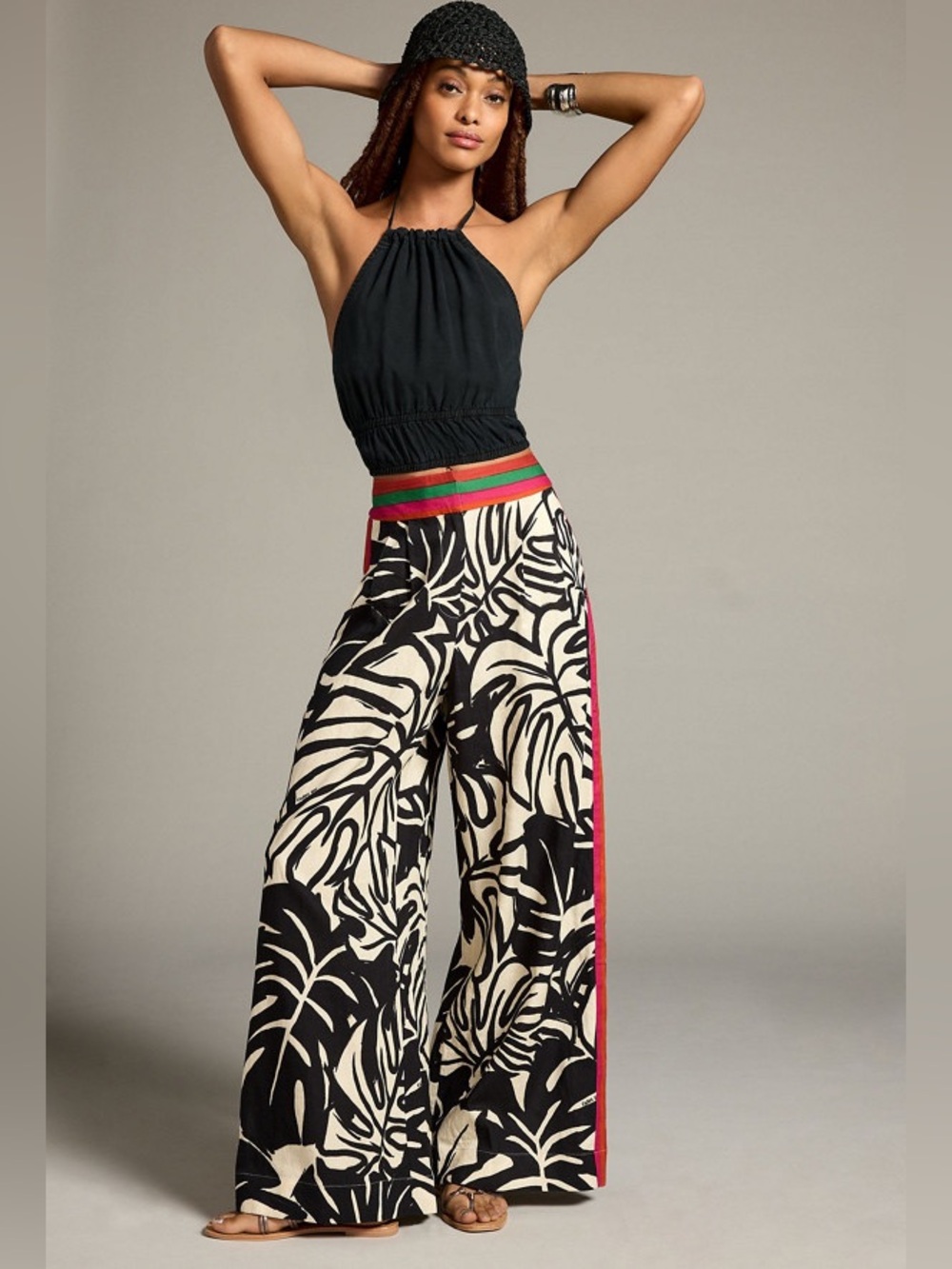 Farm Rio Wide-Leg Linen Pants